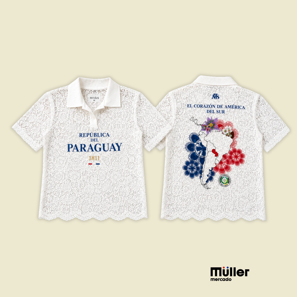 Polo de Encaje Blanco | Mitã'is Paraguay