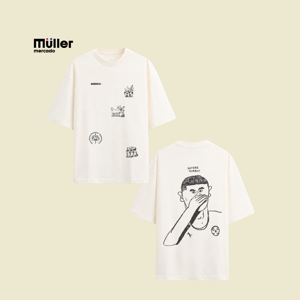 CAMISETAS OVERSIZE Blanco "Cosas del Fuol" | Oro Bruto Paraguay